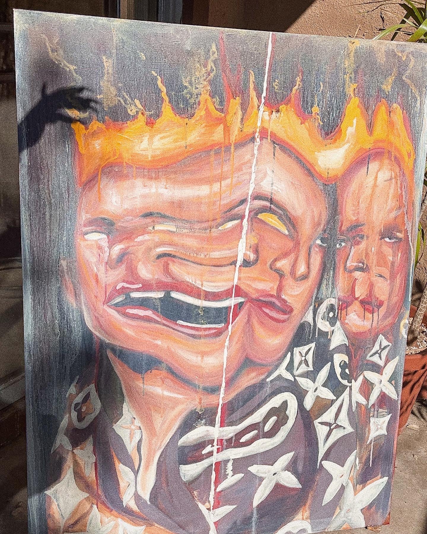Torn In Paris Original Painting - Perry Picasshoe Official Site