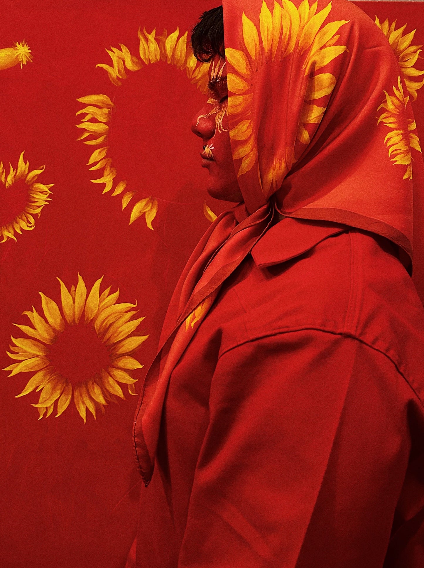 Deconstructed Sunflower Silk Scarf