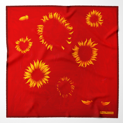 Deconstructed Sunflower Silk Scarf