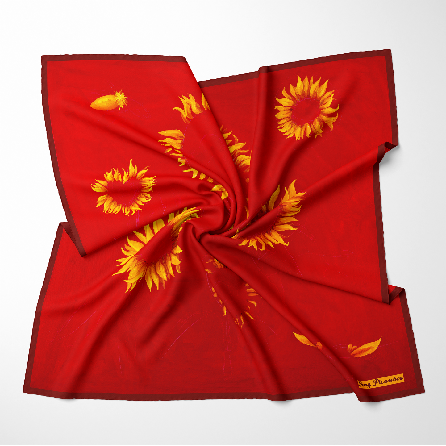Deconstructed Sunflower Silk Scarf