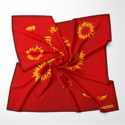 Deconstructed Sunflower Silk Scarf