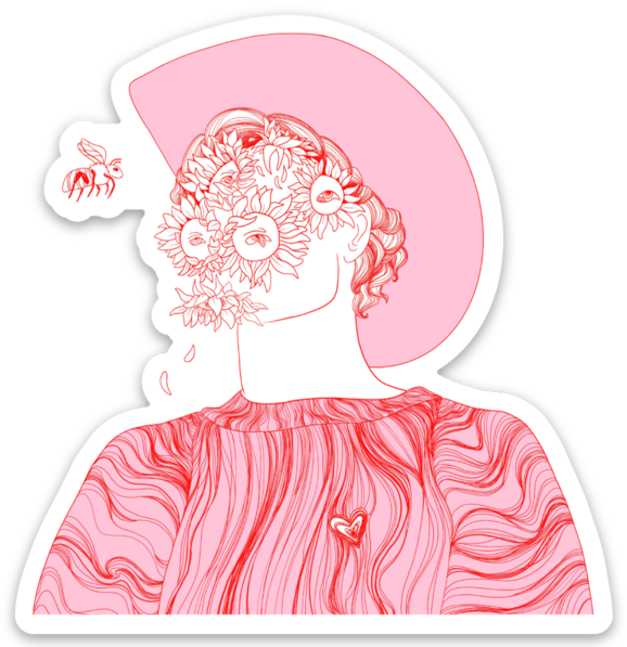Flower Boy Sticker - Pink - Picasshoe Clothing