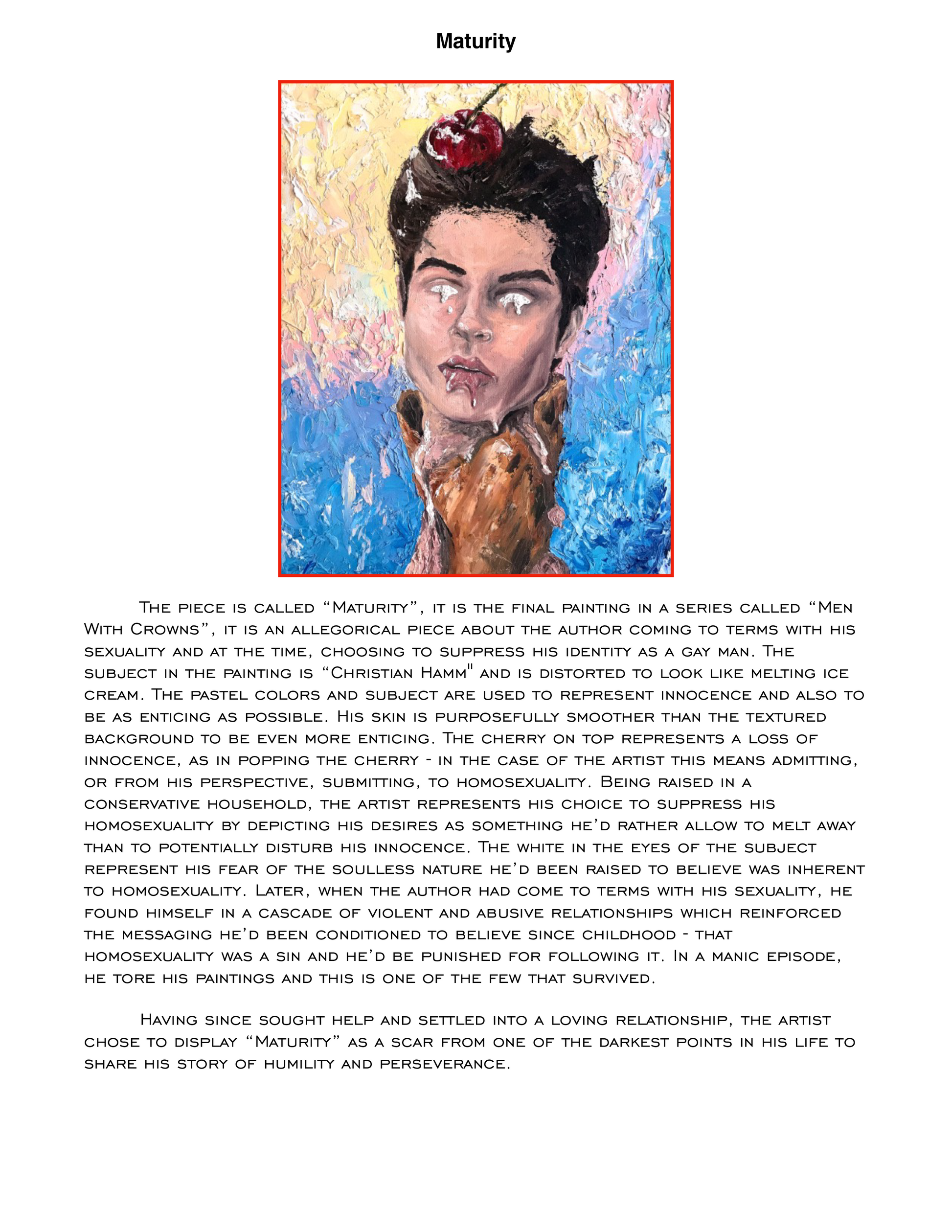 Maturity Original Painting - Perry Picasshoe Official Site