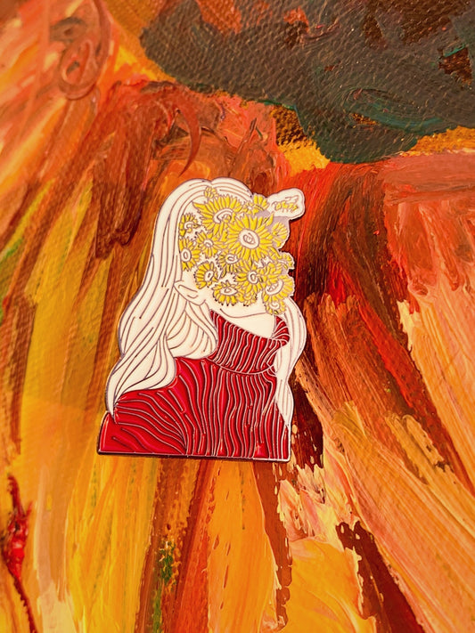 Flower Girl Enamel Pin - Picasshoe Clothing