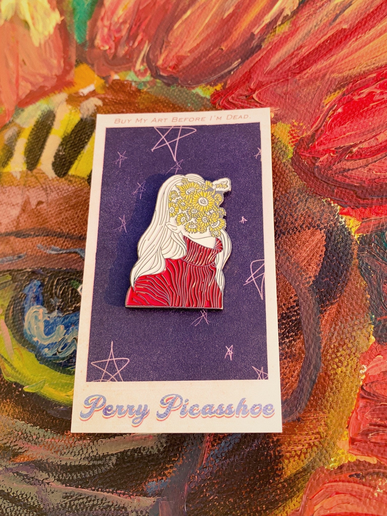 Flower Girl Enamel Pin - Picasshoe Clothing